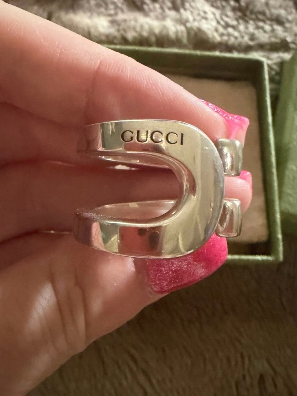 Gucci Silver Horsebit Ring